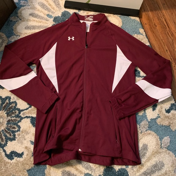 maroon under armour jacket